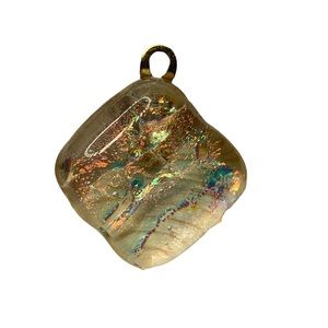 vintage art glass pendant Small Clear Diamond Shaped Home Studio Piece